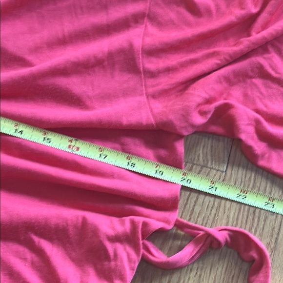 Natori Pink and Orange Wrap Robe with Tie Waist - Picture 9 of 11